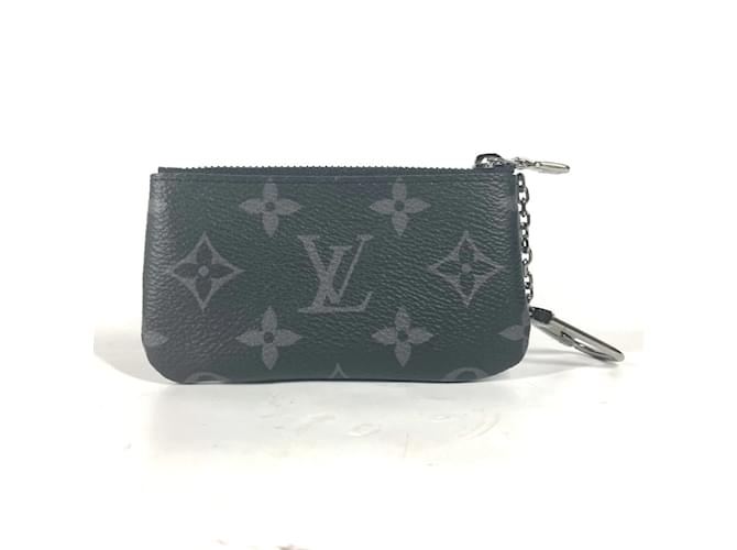 Louis Vuitton Monogram Eclipse Coin Purse Black Cloth  ref.2130009