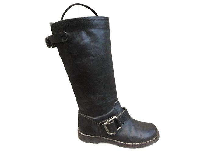 Botas motard Marni de cuero negro