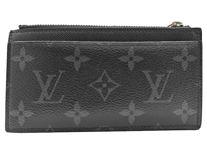 Louis Vuitton Monogram Eclipse Coin Card Holder Brown Black Cloth  ref.2130241