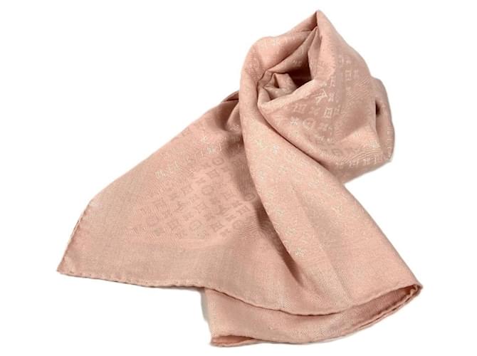 Louis Vuitton Monogram Shawl Evermore Large Stole Silk Wool  ref.2130253