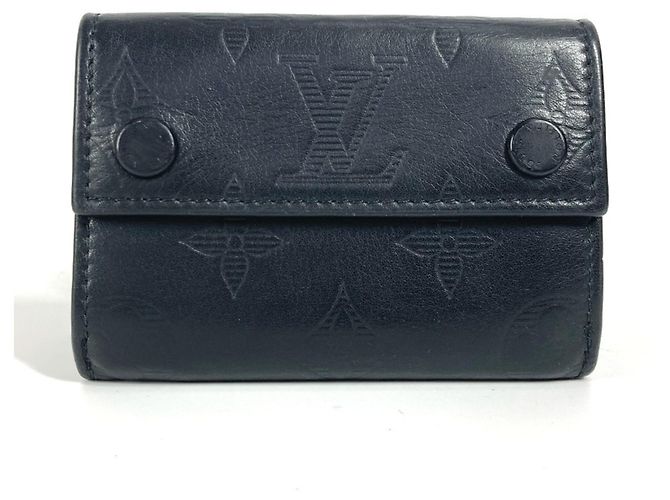 Louis Vuitton Monogram Shadow Discovery Compact Wallet Black