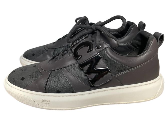 MCM Men's Leather Sneakers Grey