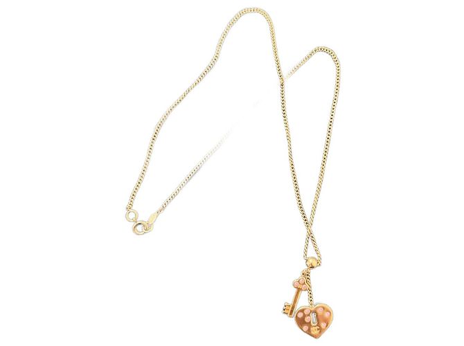 Collier Chanel House plaqué or doré