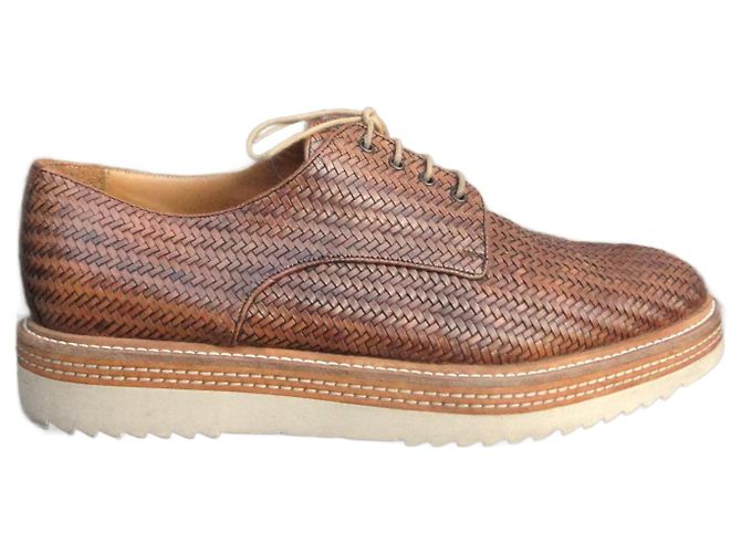 Scarpe derby Colisee De Sacha in pelle intrecciata marrone