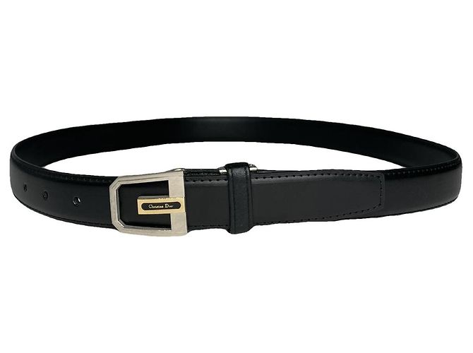 Dior 30 Montaigne Black Leather Belt