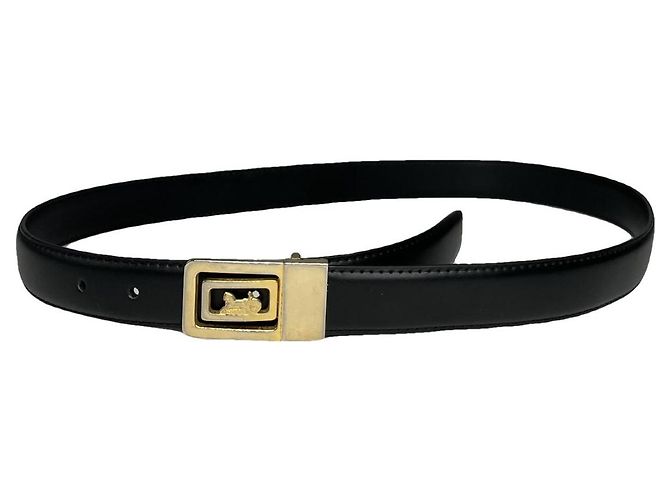 Céline Celine Triomphe schwarze Leder-Gürtel 