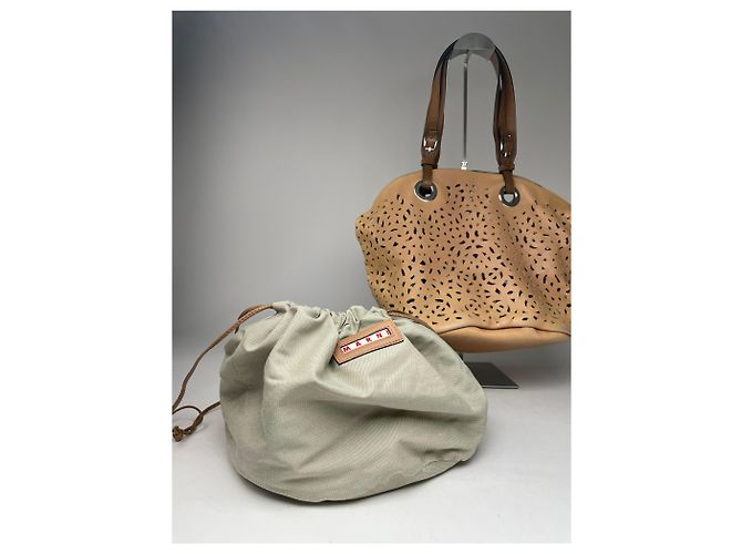 Sac à main en cuir vintage Marni marron