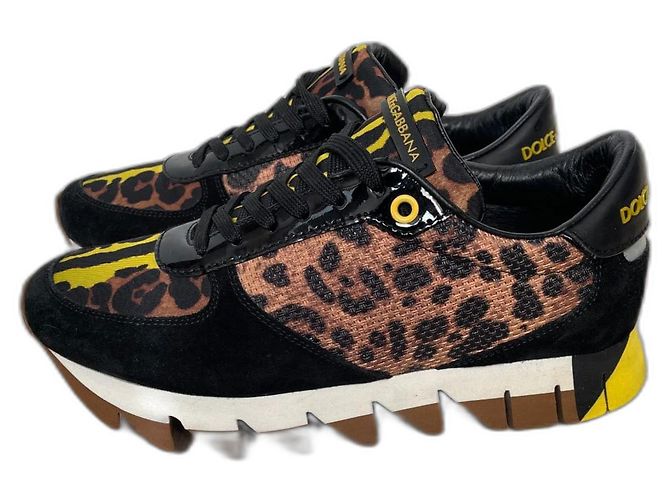 Baskets Dolce & Gabbana Daim Marron Noir