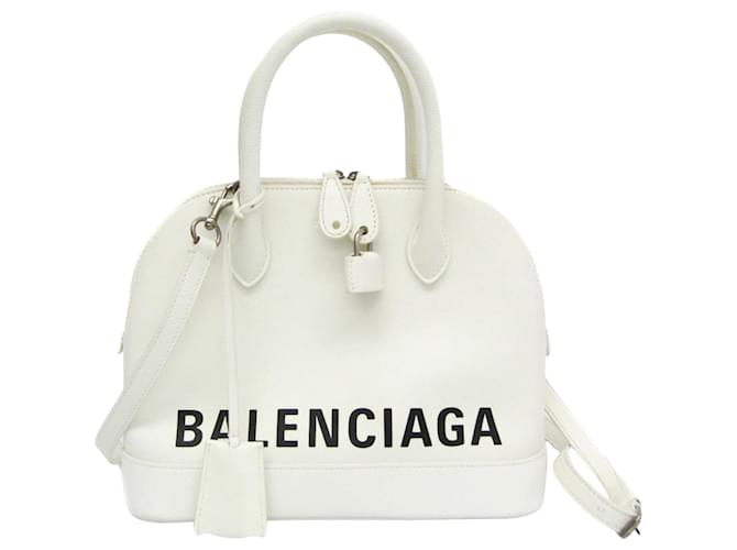 Balenciaga Ville Top Handle White Leather  ref.2130959