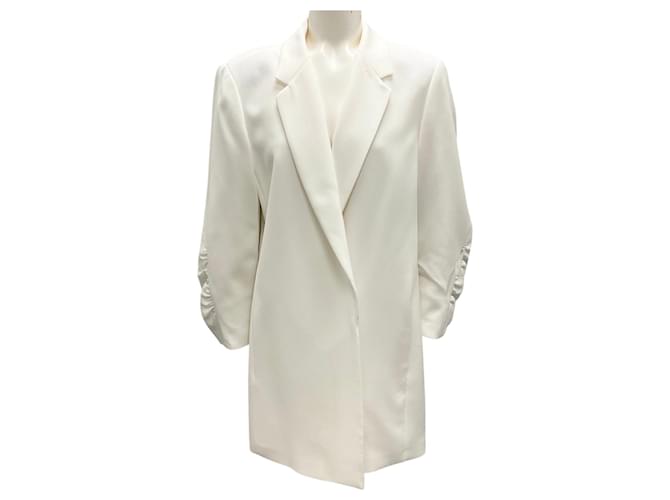 Autre Marque Lafayette 148 New York White Open Crepe Jacket Polyester  ref.2131144