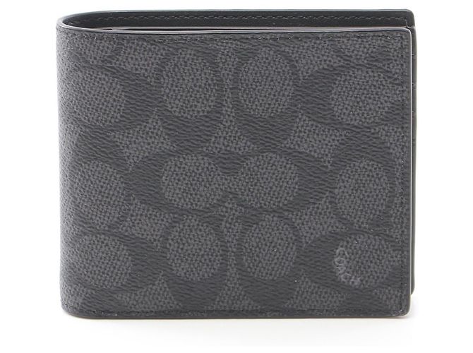 Coach Bifold Wallet PVC Canvas Black/Grey