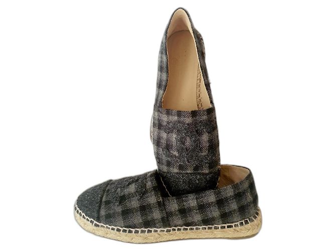 Espadrilles chanel cc unisex 38 Noir Gris