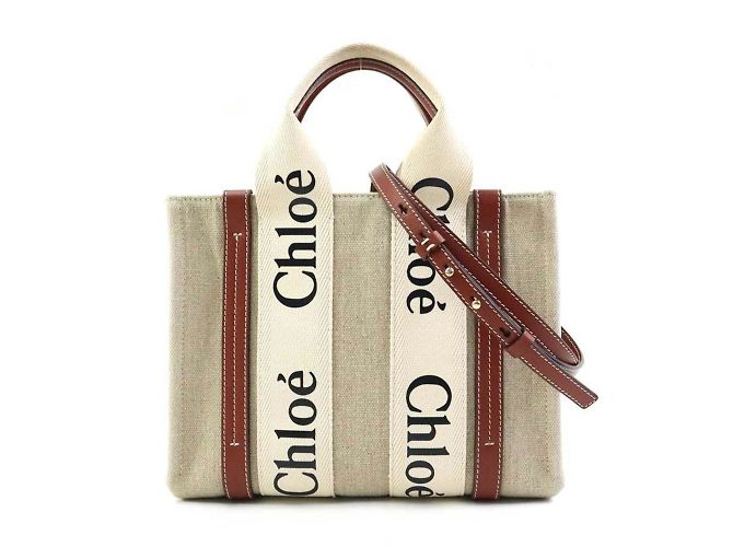 Chloé WOODY Piccola Borsa Marrone Beige