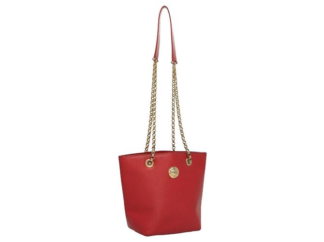 Chloé Borsa a spalla in pelle rossa e oro Chloe Chain Auth EC882 Rosso D'oro