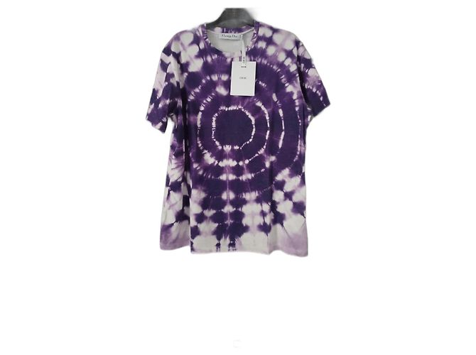 T-shirt Christian Dior Mumbai Edition Bianca e Viola Viola scuro