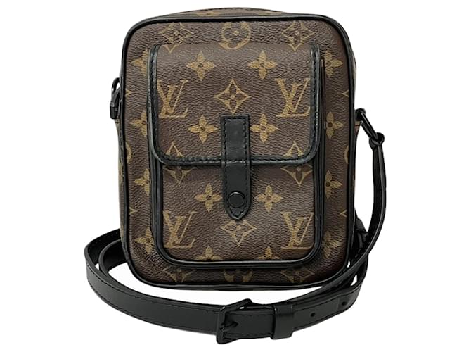 Louis Vuitton Monogram Macassar Christopher Wearable Wallet Brown Black Patent leather  ref.2133152