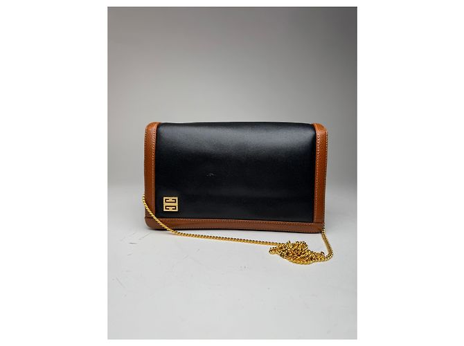 Vintage Givenchy 4G Leather Bag Black Brown