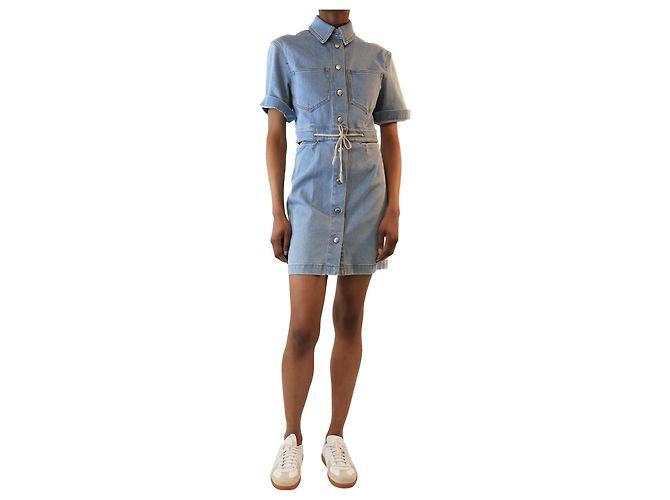 Nanushka Blue button-down denim mini dress - size UK 8