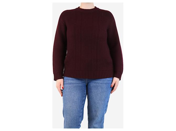 Autre Marque Burgundy cable-knit jumper - size M Dark red Wool  ref.2133353