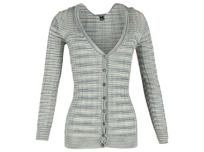 M Missoni Strickjacke mit Knöpfen aus mehrfarbigem Baumwollmaterial Mehrfarben