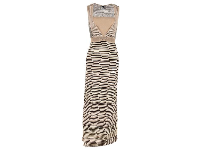 Vestido maxi estampado Missoni em viscose marrom Vermelho