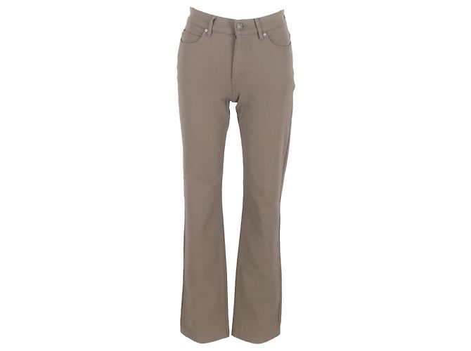 Pantalons évasés taille haute Escada en coton marron Rouge