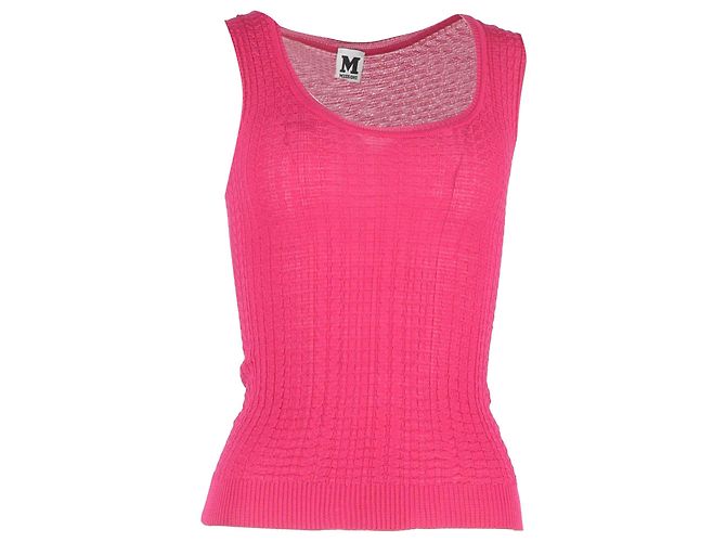 Top sem mangas de tricô M Missoni em algodão rosa Marrom