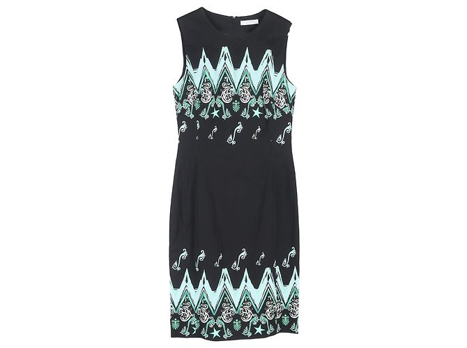 Gedrucktes Mini Cady Kleid aus der Versace Kollektion in schwarzer Viskose