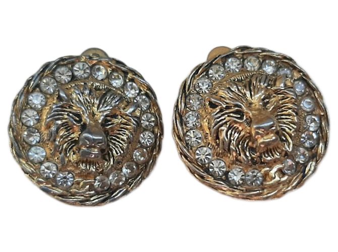 Orecchini vintage Chanel Leone e diamanti D'oro