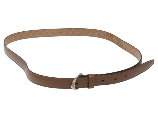 Cinto GUCCI de couro 42,9"" marrom Auth hk2326