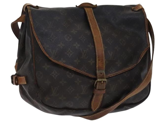 LOUIS VUITTON Monogram Saumur 35 Bolsa de Ombro M42254 LV Auth hk2284