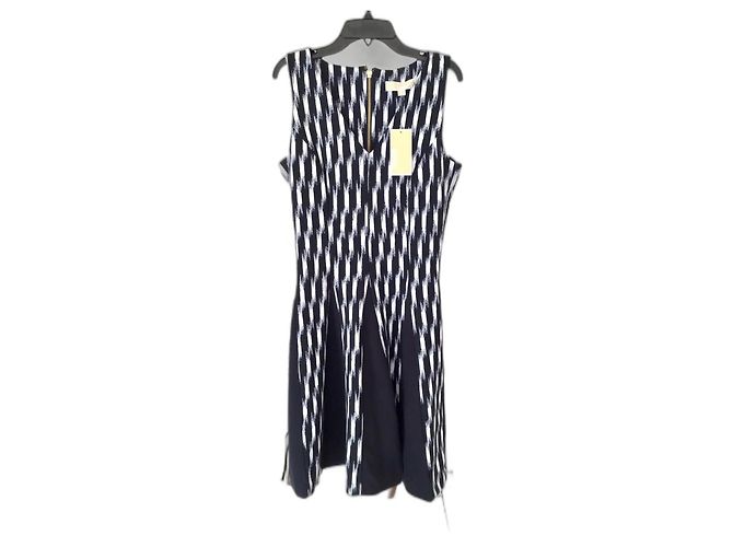 Michael Kors Marineblaues Fit and Flare Kleid