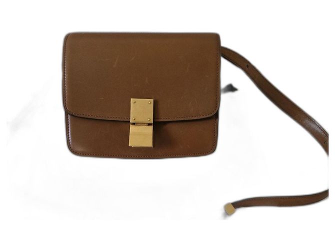 Bolsa Céline Classic Box Mini de Couro Marrom