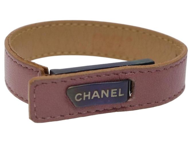 Pulseira de couro roxa CC Auth bs23239 CHANEL Roxo