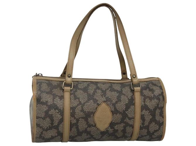 SAINT LAURENT Handtasche aus geprägtem grauem Leder Auth sw230 Braun