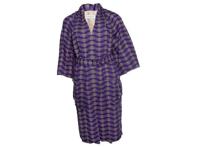 Minivestido de popelina estampada Tanisha de Dries van Noten Púrpura