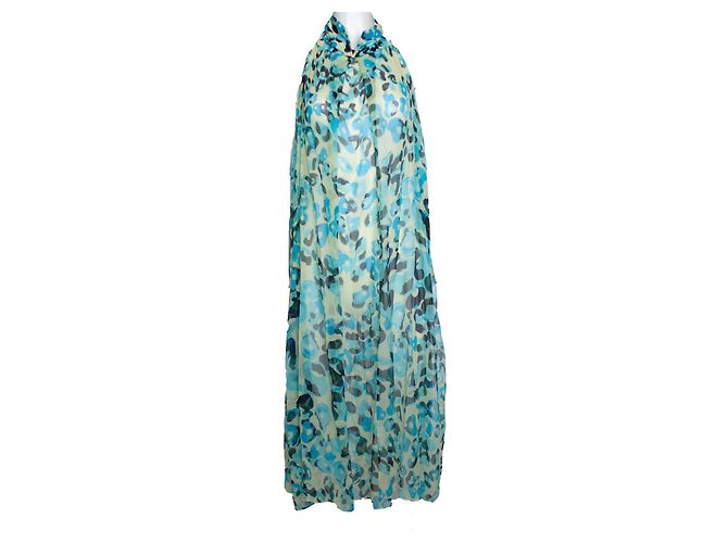 Autre Marque Diane Von Furstenberg, abito maxi trasparente Blu Giallo
