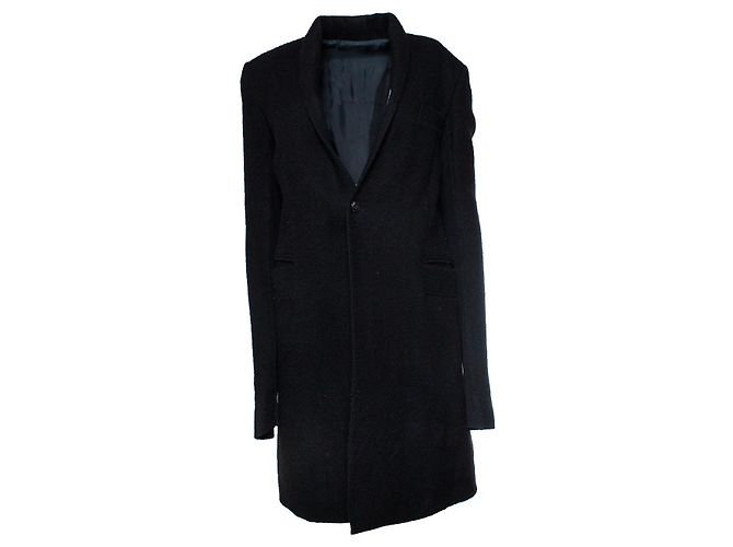 Rick Owens, Black wool minimalist overcoat
