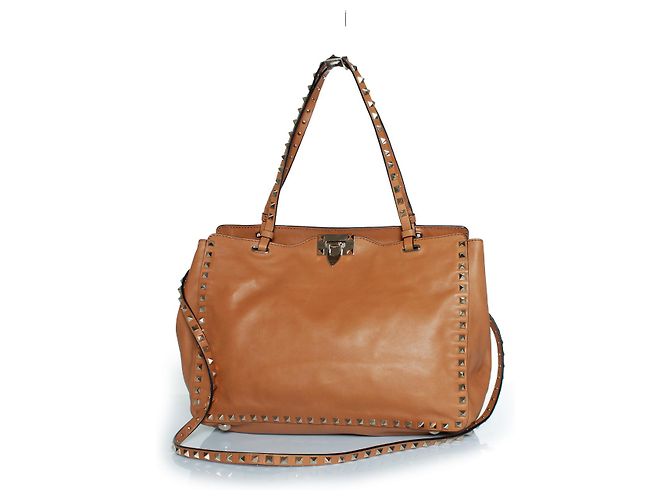 Valentino Garavani, bolsa Rockstud em camelo Marrom