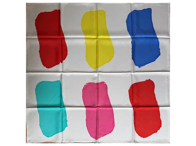 Hermès Claude Valliat White Multiple colors Silk  ref.2134224