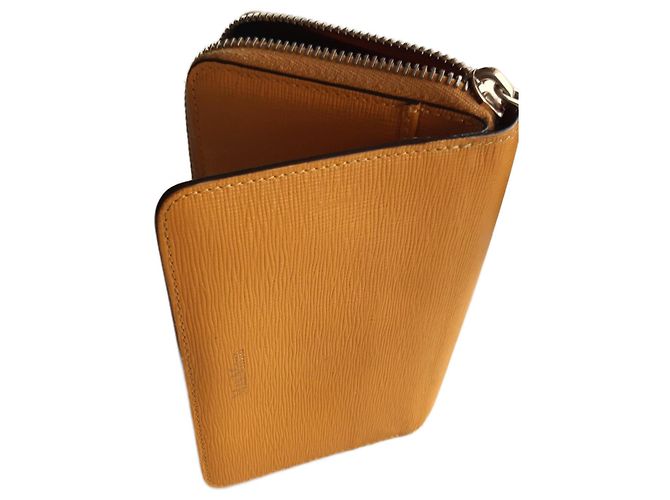 Cartera Max Mara de cuero amarillo y marrón Castaño