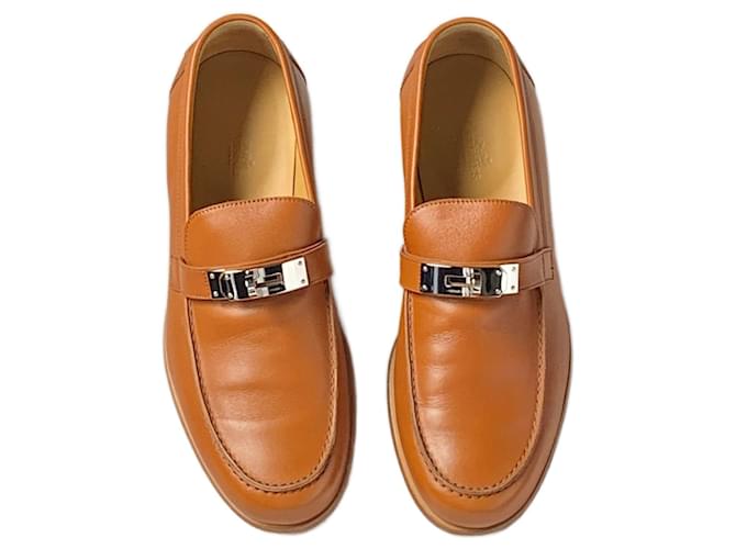 Hermès Destin Moccasin HERMES Light brown Leather  ref.2134233