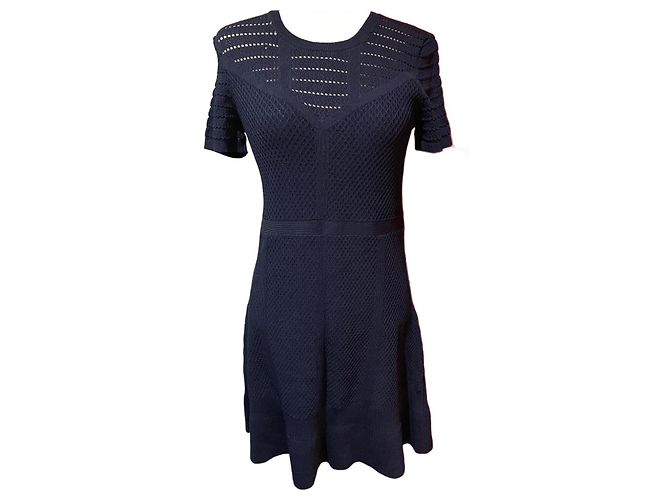 Vestido de malha azul marinho Gerard Darel