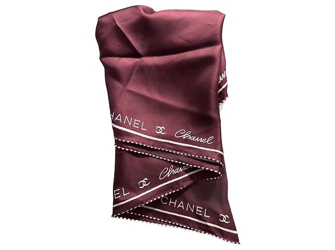 Chanel Sciarpe Bordò Seta