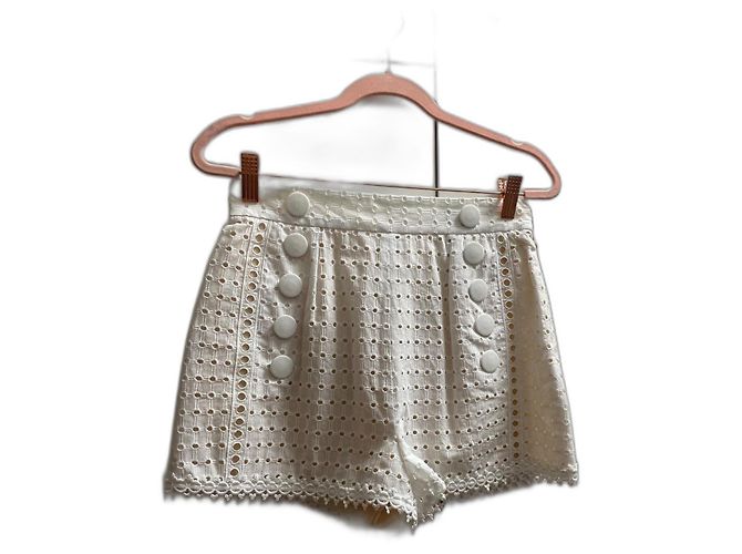 Shorts de algodão branco Just Cavalli