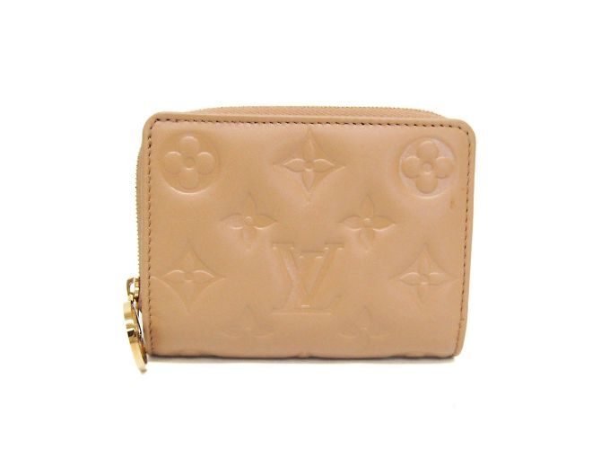 Louis Vuitton Monogram Prägung Lou Geldbörse Kamel