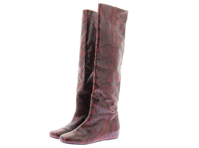 Botas LONGCHAMP T.EU 40.5 Cuero Roja