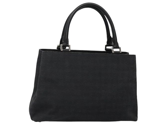 Céline Bolsa de mão em lona Macadam Celine C preta Auth sw213 Preto