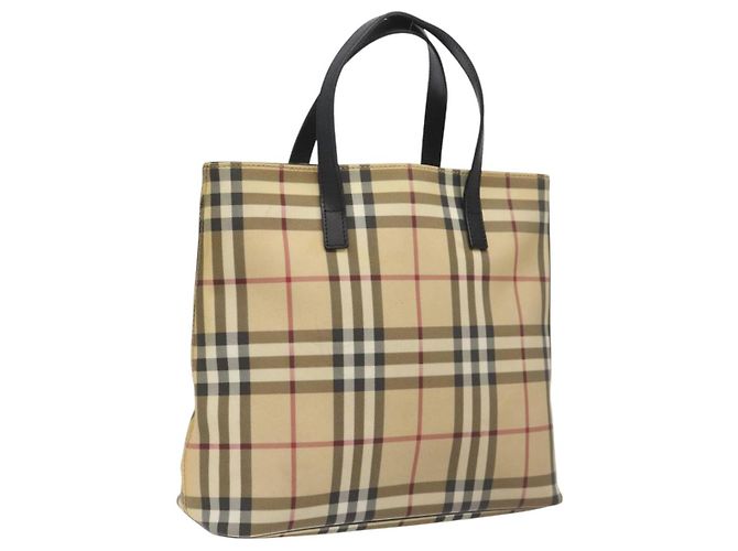 Borsa tote Burberry Nova Check in PVC beige Auth EC998