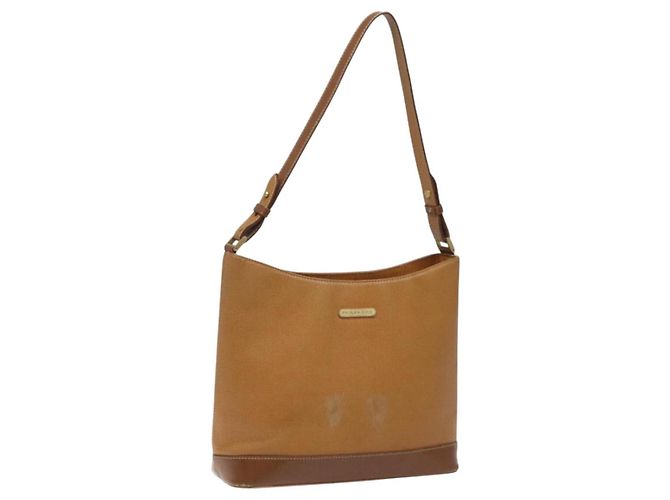 Borsa a Spalla in Pelle Marrone Oro Burberry Auth ti2942 D'oro